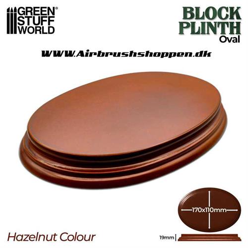 Oval Display Plinth  -  17x11 cm  20mm -  Hazelnut Brown  GSW